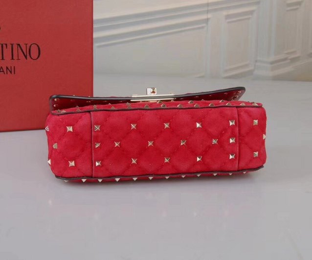 Valentino original suede rockstud small chain bag 0123 red