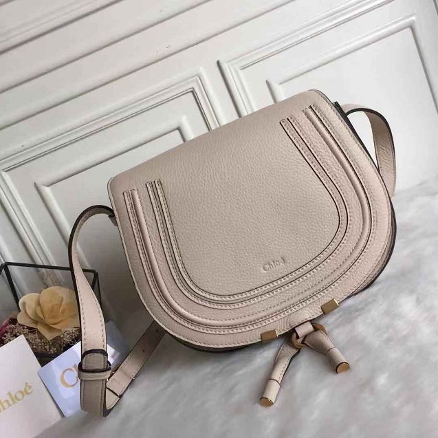 Chloe original calfskin large marcie crossbody saddle bag 2019 beige