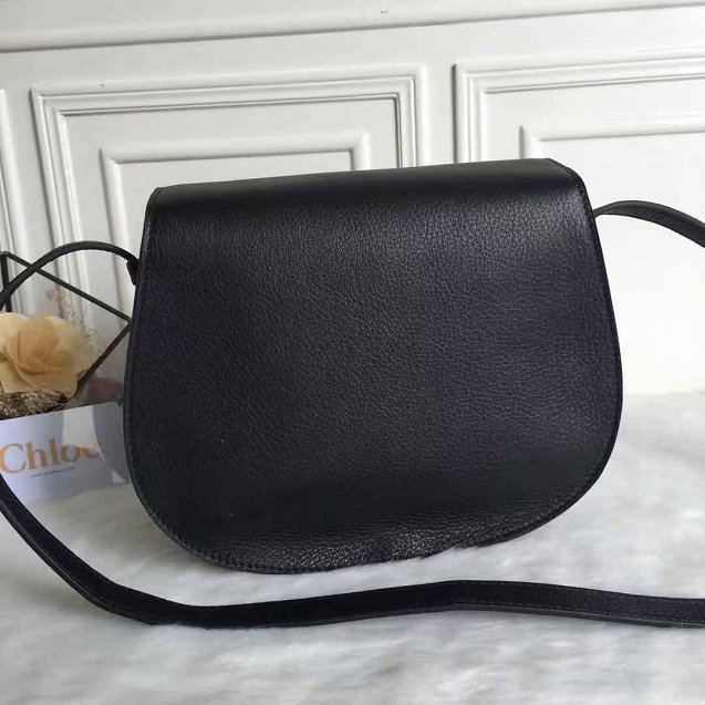 Chloe original calfskin large marcie crossbody saddle bag 2019 black