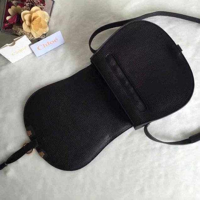 Chloe original calfskin large marcie crossbody saddle bag 2019 black