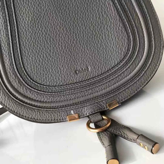 Chloe original calfskin large marcie crossbody saddle bag 2019 grey