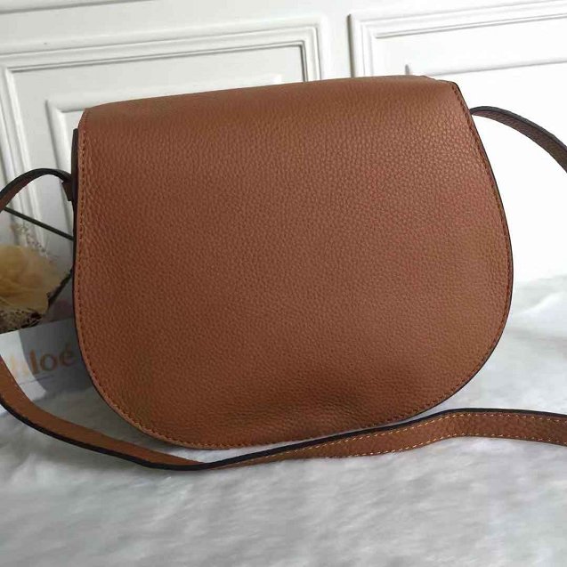 Chloe original calfskin large marcie crossbody saddle bag 2019 brown