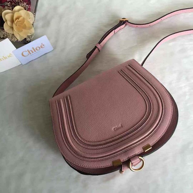 Chloe original calfskin large marcie crossbody saddle bag 2019 pink