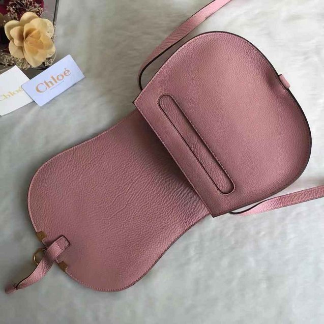 Chloe original calfskin large marcie crossbody saddle bag 2019 pink