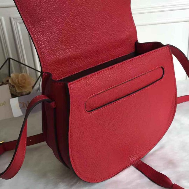 Chloe original calfskin large marcie crossbody saddle bag 2019 red