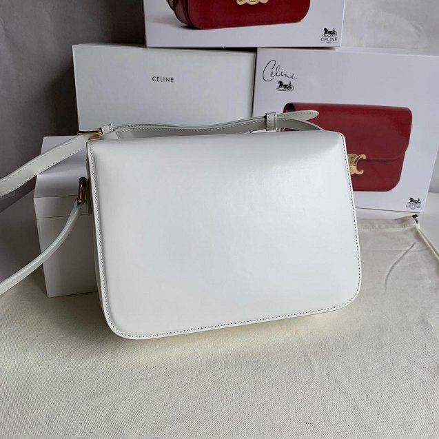2019 Celine original calfskin large triomphe bag 187353 white