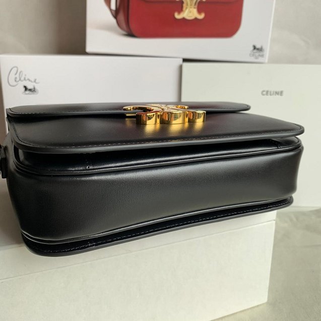 2019 Celine original calfskin medium triomphe bag 187363 black