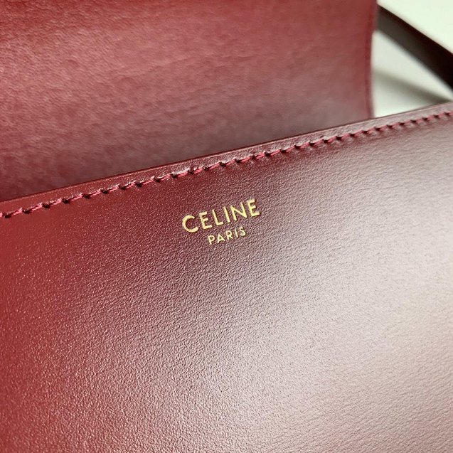 2019 Celine original calfskin medium triomphe bag 187363 bordeaux