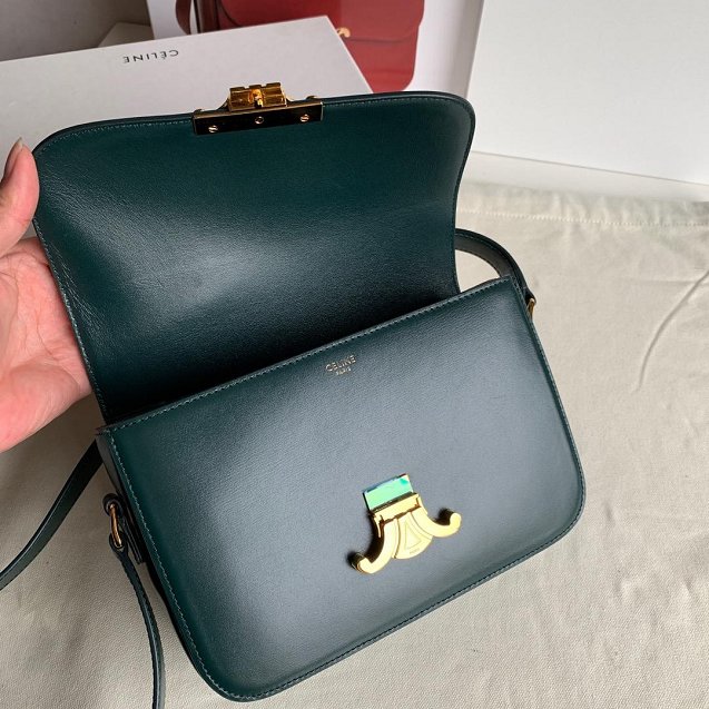 2019 Celine original calfskin medium triomphe bag 187363 green