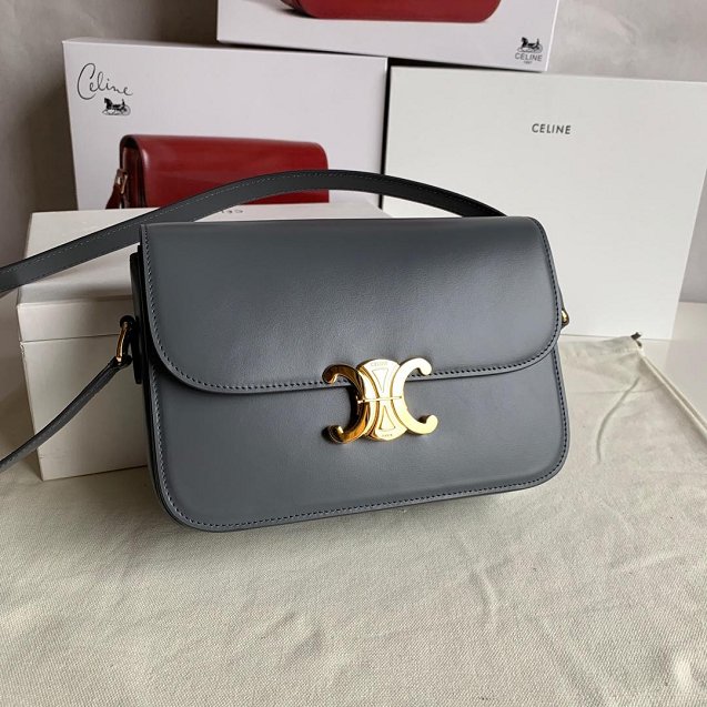 2019 Celine original calfskin medium triomphe bag 187363 grey