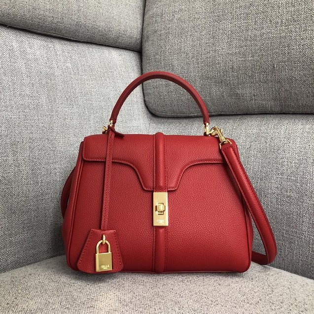 celine original grained calfskin small 16 bag 188003 red