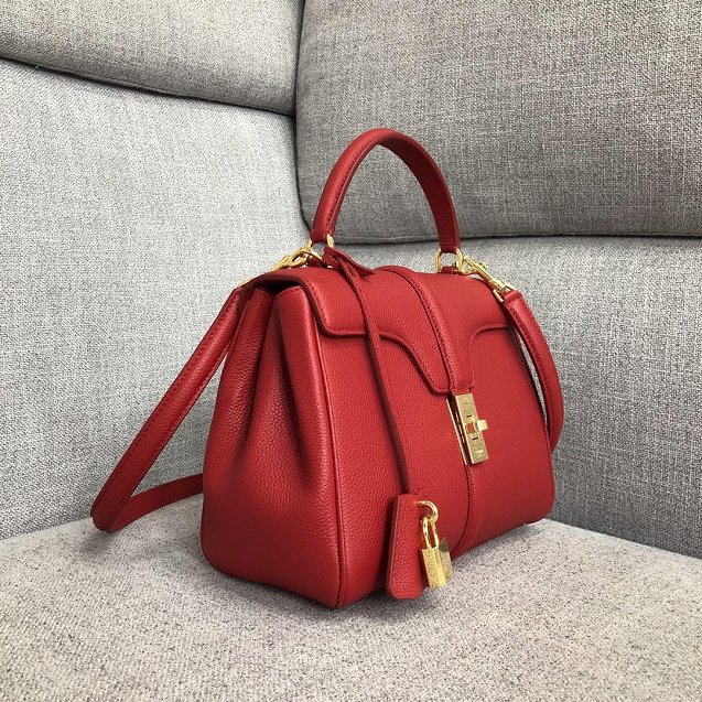 celine original grained calfskin small 16 bag 188003 red