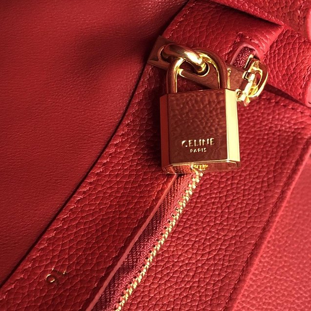 celine original grained calfskin small 16 bag 188003 red