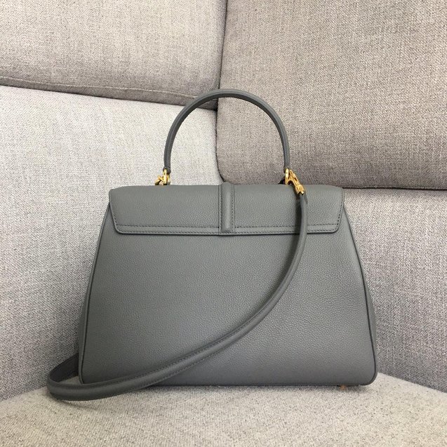 celine original grained calfskin medium 16 bag 187373 grey