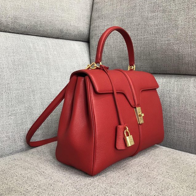 celine original grained calfskin medium 16 bag 187373 red