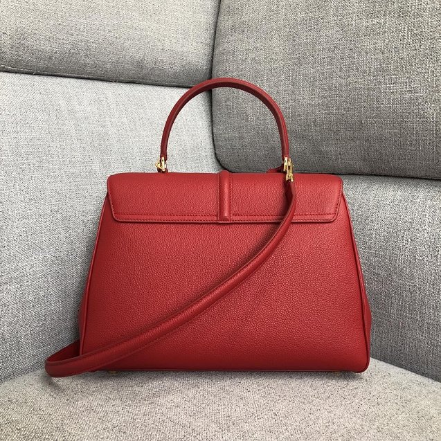 celine original grained calfskin medium 16 bag 187373 red