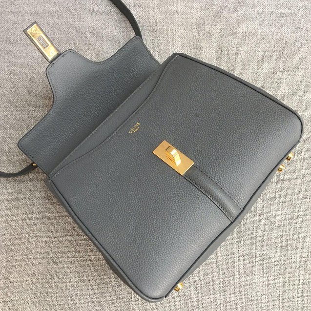 celine original grained calfskin small 16 bag 188003 grey