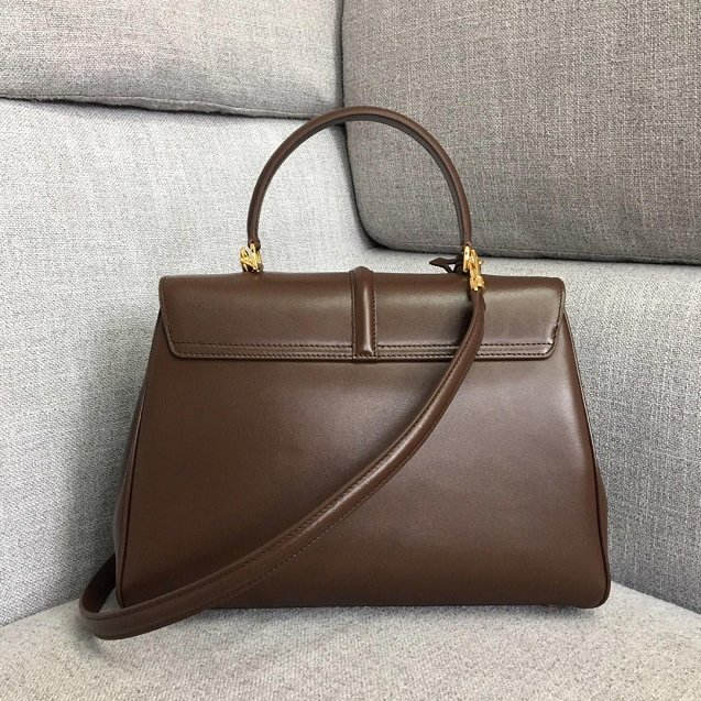 celine original smooth calfskin medium 16 bag 187373 brown