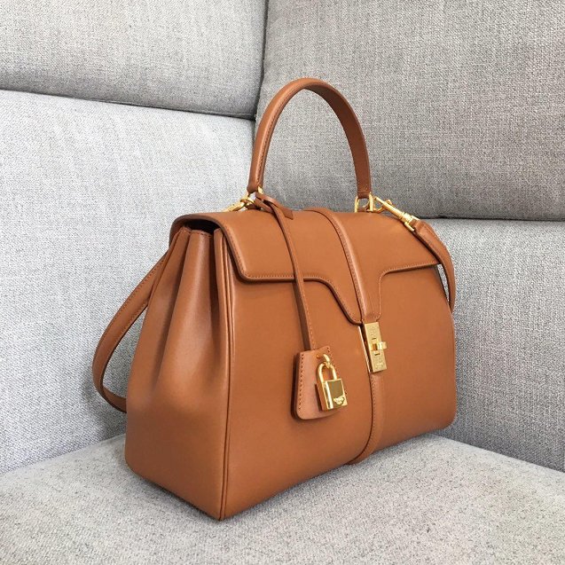 celine original smooth calfskin medium 16 bag 187373 camel