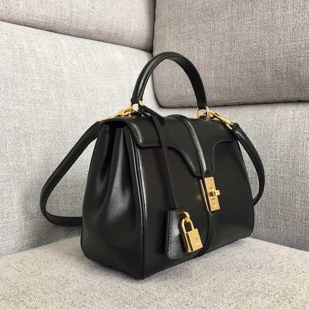 celine original smooth calfskin small 16 bag 188003 black