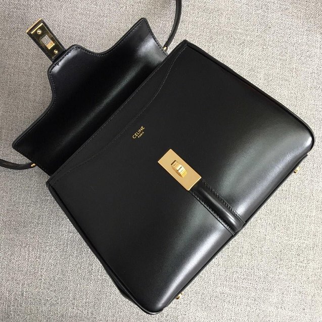 celine original smooth calfskin small 16 bag 188003 black