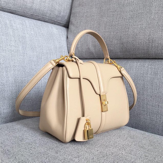 celine original smooth calfskin small 16 bag 188003 nude