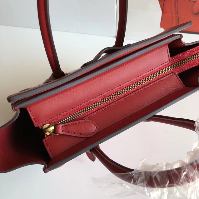 Celine original crocodile calfskin nano luggage bag 189243 red
