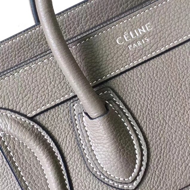 Celine original grained calfskin nano luggage bag 189243 grey