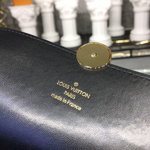 2019 louis vuitton original monogram Flore chain wallet M67404 black