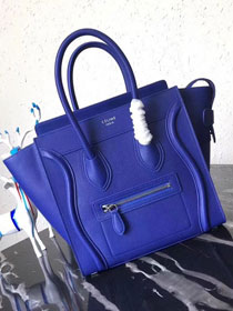 Celine original grained calfskin micro luggage handbag 189793 royal blue