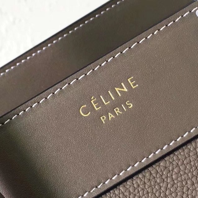 Celine original smooth&grained calfskin micro luggage handbag 189793 grey
