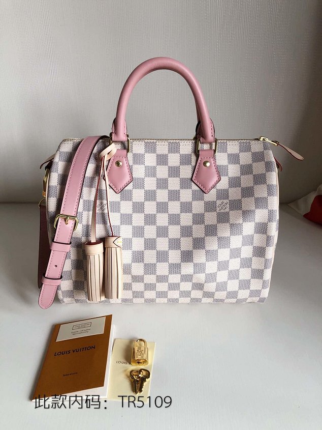 Louis vuitton original damier azur speedy 30 N44367 pink