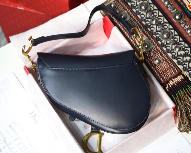 2019 Dior original calfskin saddle bag M0446 navy blue