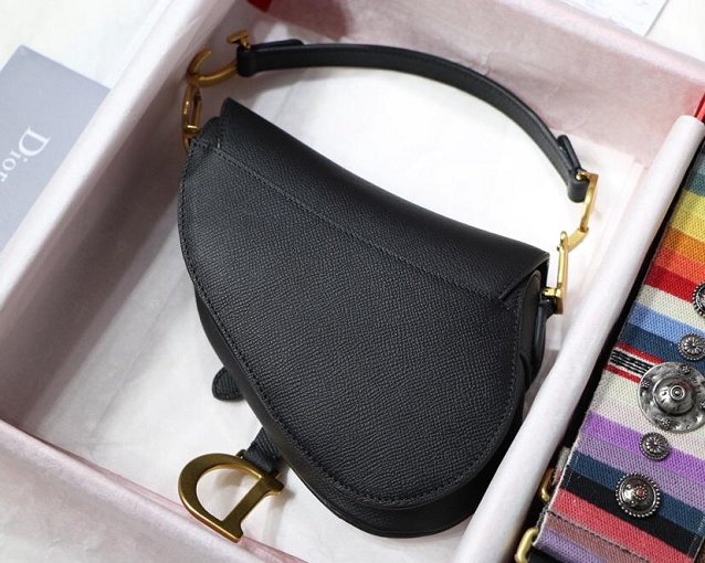 2019 Dior original grained calfskin saddle bag M0446 black