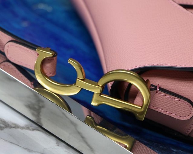 2019 Dior original grained calfskin saddle bag M0446 pink