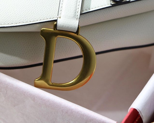 2019 Dior original grained calfskin saddle bag M0446 white