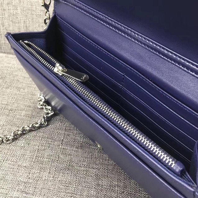 2019 Lady dior original lambskin clutch S0205 blue