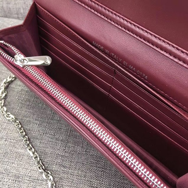 2019 Lady dior original lambskin clutch S0205 bordeaux