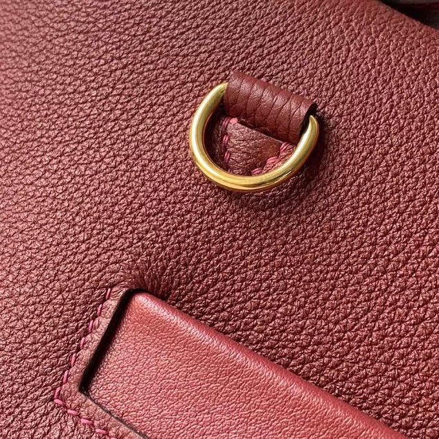 Hermes original handmade togo leather kelly 2424 bag H03699 bordeaux