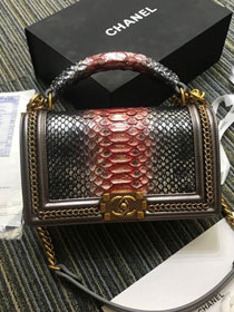 CC original python leather le boy handbag A94804 brozen
