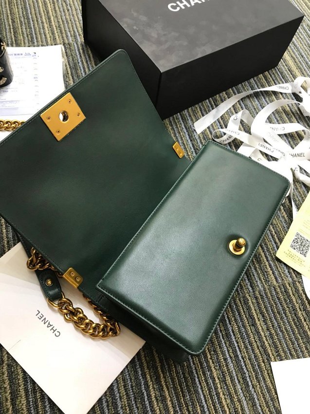 CC original python leather le boy handbag A94804 green