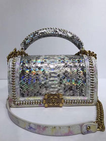 CC original python leather medium le boy handbag A94804 
