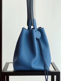 Hermes original evercolor calfskin licol bucket bag H50008 blue