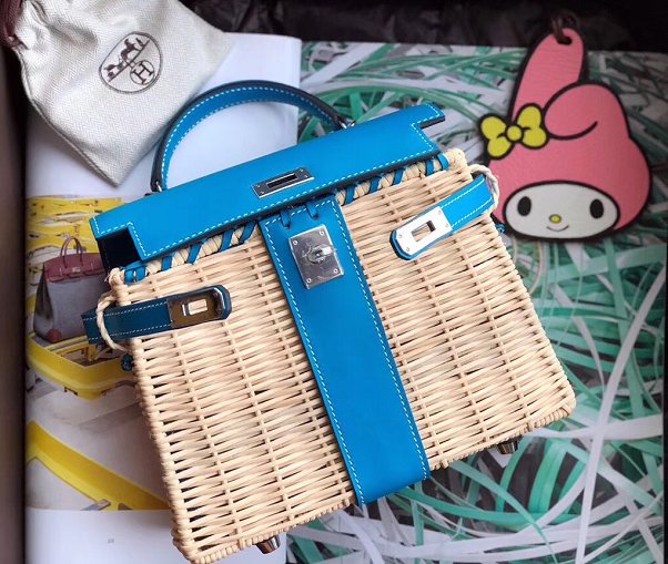 Hermes original picnic mini kelly 20 bag H50002 blue