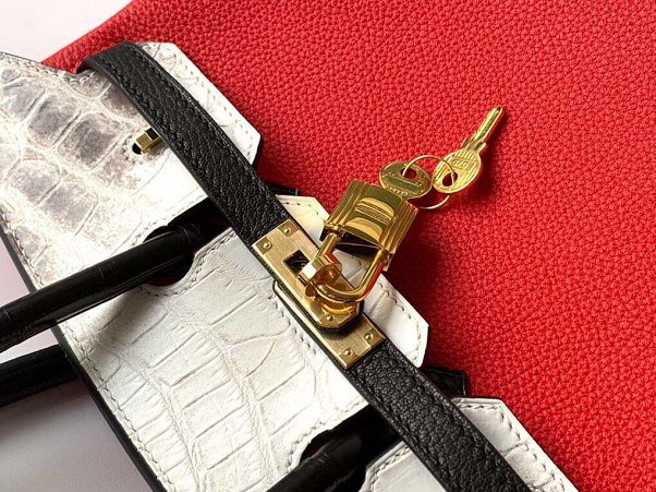 Hermes original handmade crocodile togo leather birkin bag H0035 red