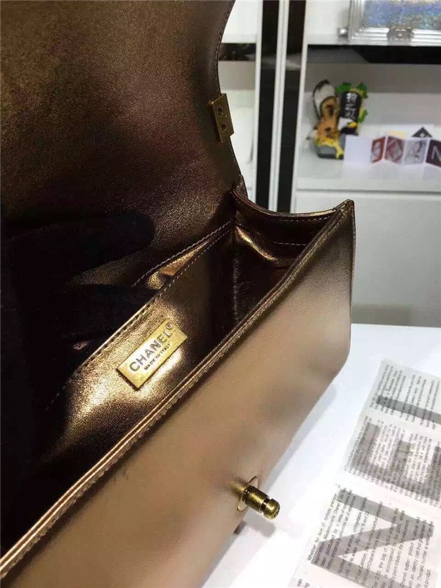 CC original genuine stingray skin boy bag A67086 gold