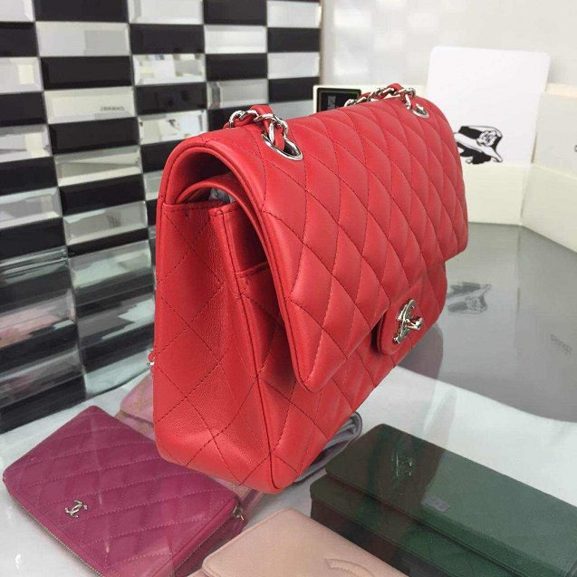 CC original handmade lambskin large flap bag HA58600 red