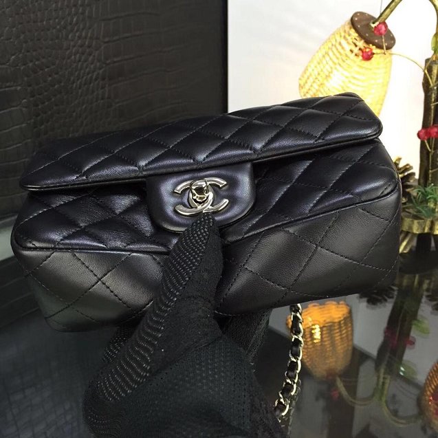 CC original handmade lambskin mini flap bag HA69900 black