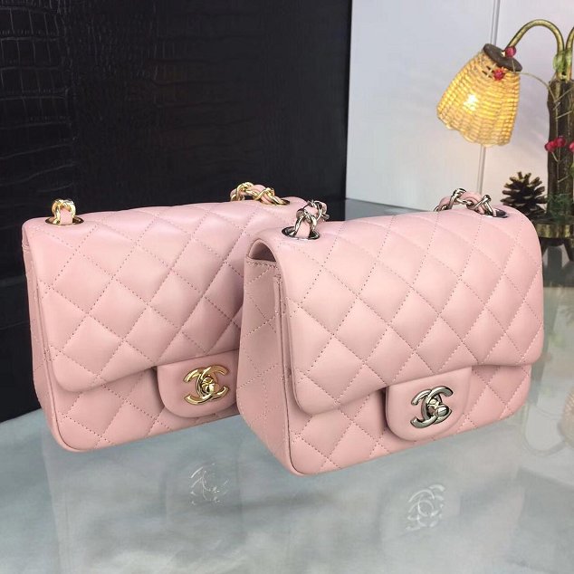 CC original handmade lambskin super mini flap bag HA35200 pink