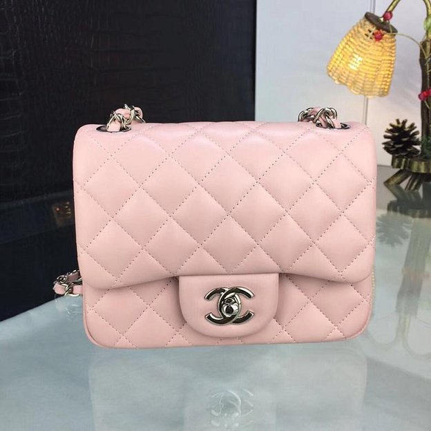 CC original handmade lambskin super mini flap bag HA35200 pink